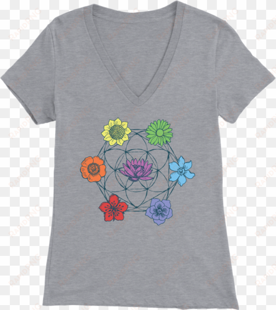 7 chakra flower of life - t-shirt