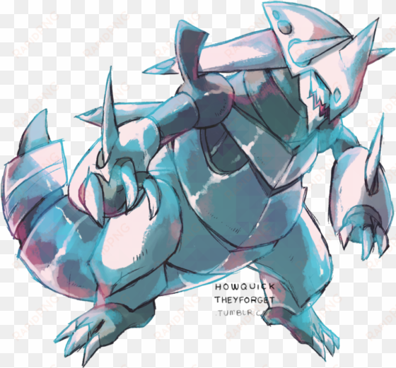 731kib, 930x859, mega aggron - pokemon mega aggron art