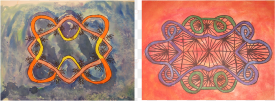 7th grade students finished their celtic inspired symmetrical - motif