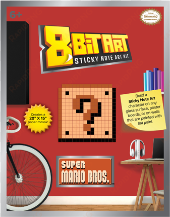 8-bit Art 20" X 15" Mario Sticky Note Art Kit [standing] transparent png image