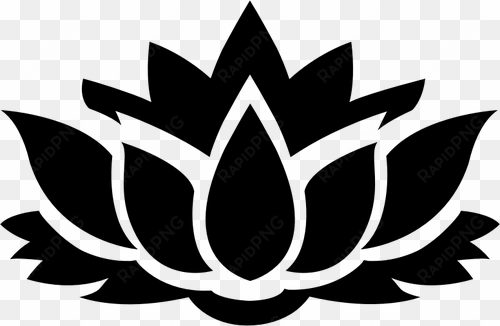 8134 lotus flower outline clip art free - lotus flower png black