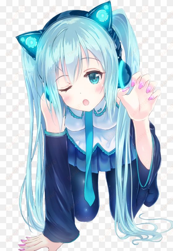 816 images about hatsune miku on we heart it - anime girl with cat ears headphones