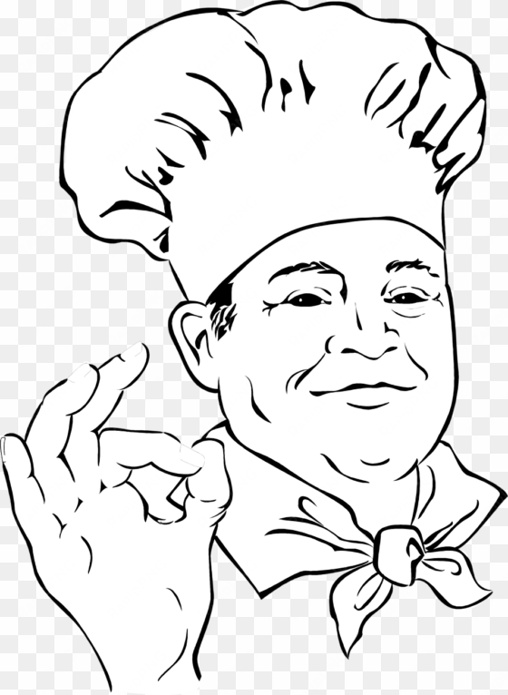 8402 illustration of a chef making an ok hand gesture - chef with ok hand