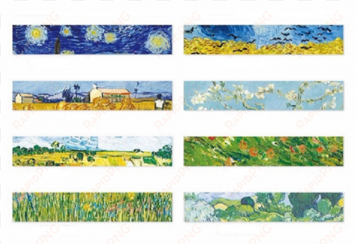 8pc/lot Vincent Van Gogh Washi Tape Rolls Bundle Set - Van Gogh Washi Tape transparent png image