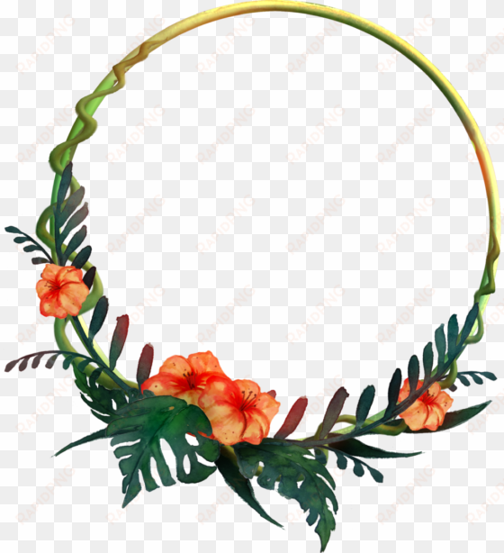 932 round tropical frame 01 by tigers-stock - round flower frame png