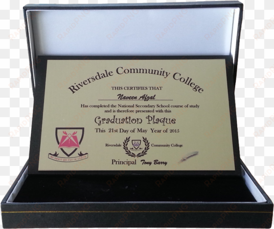 9"x12" college graduation plaque on brass plate - trophy