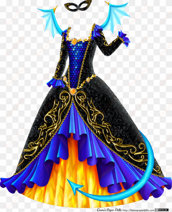 a black velvet masquerade gown with a square neckline, - azure blue dress with gold accent