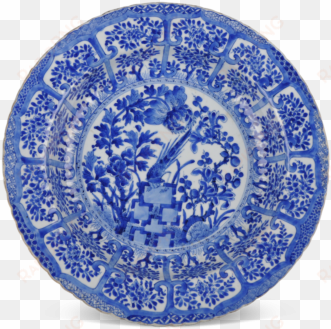 a blue and white kangxi charger - blue and white porcelain