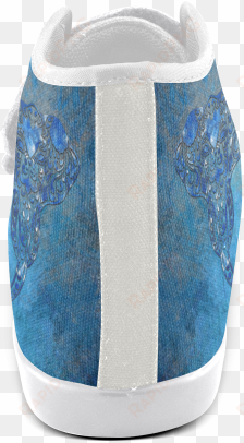 a blue watercolor elephant portrait in denim look velcro - handbag
