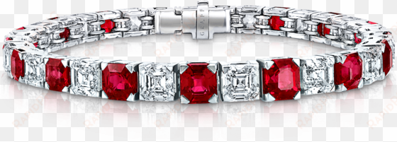 a classic graff emerald cut ruby and diamond bracelet