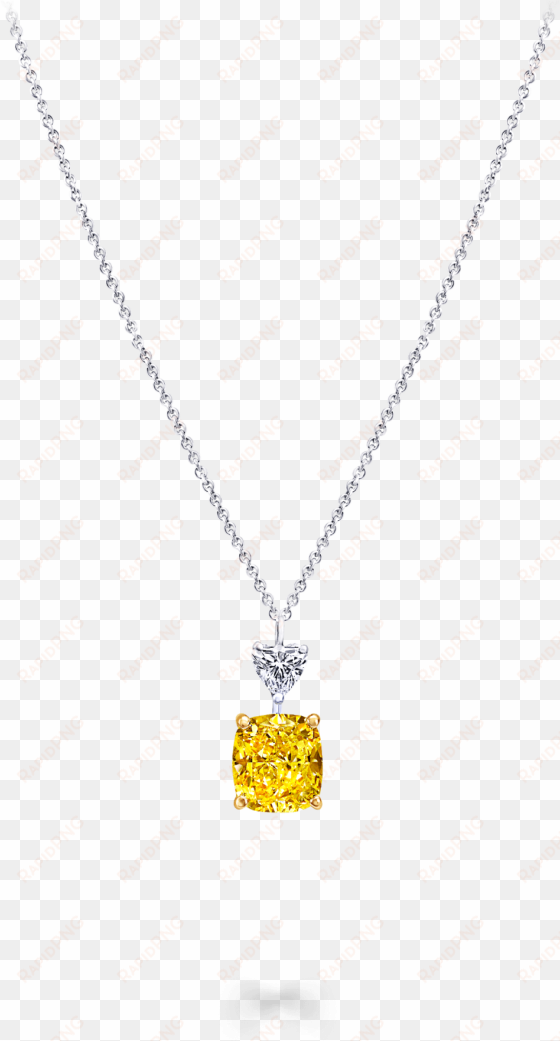 a classic graff necklace featuring a cushion cut yellow - locket