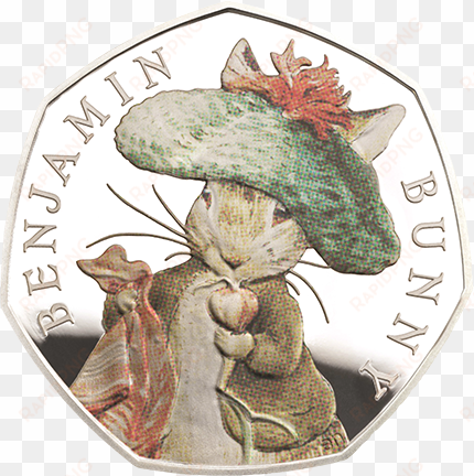 a cousin of peter rabbit, benjamin made his first appearance - 50p beatrix potter coins