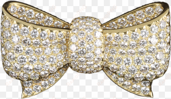 a diamond and gold bow brooch, by van cleef & arpels - ribbon diamond