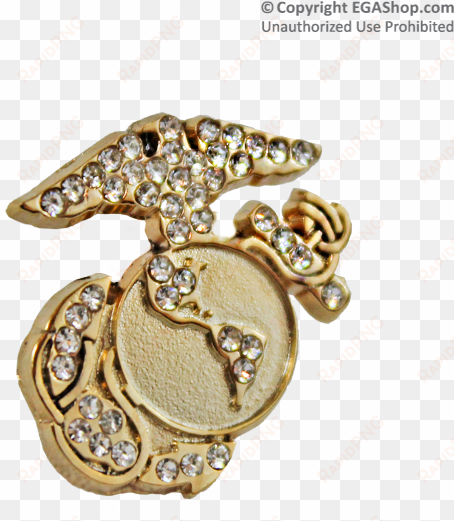 a gorgeous gold-tone eagle globe and anchor lapel pin - pendant