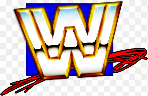 a hybrid of the 80's logo, the mid 90's logo & and - wwe logo blue and red