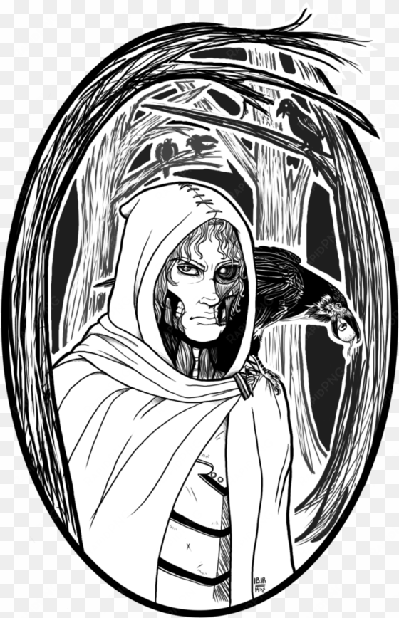 a meal for the ravens by skull - drawing
