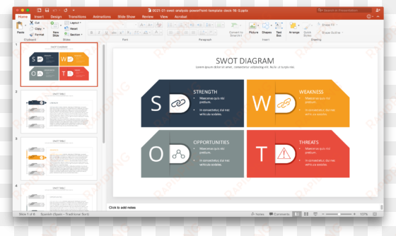a modern source for business powerpoint templates png - swot analysis design template