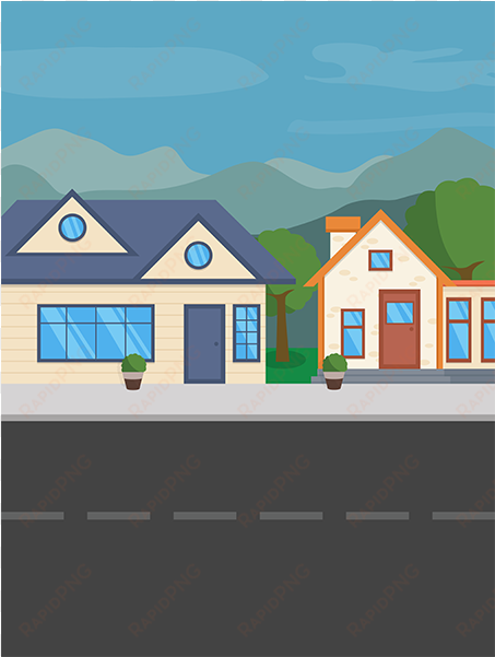 a neighborhood background that i created in illustrator - house