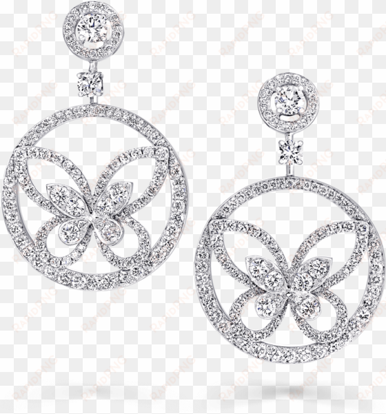 a pair of graff butterfly silhouette diamond hoop earrings - butterfly diamond hoop earrings