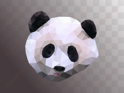 a panda head with low poly style - dribbble