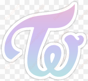 a pastel pink, purple and blue gradient version of - twice pastel logo