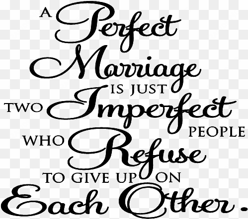 a perfect marriage•vinyl wall expressions - calligraphy