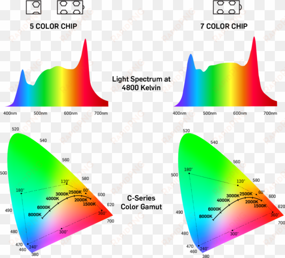a proprietary algorithm combines the different colors - diagram