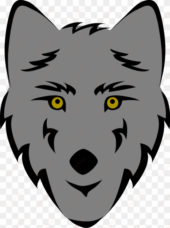 a simple stylized wolf's head clip art - easy wolf face drawing