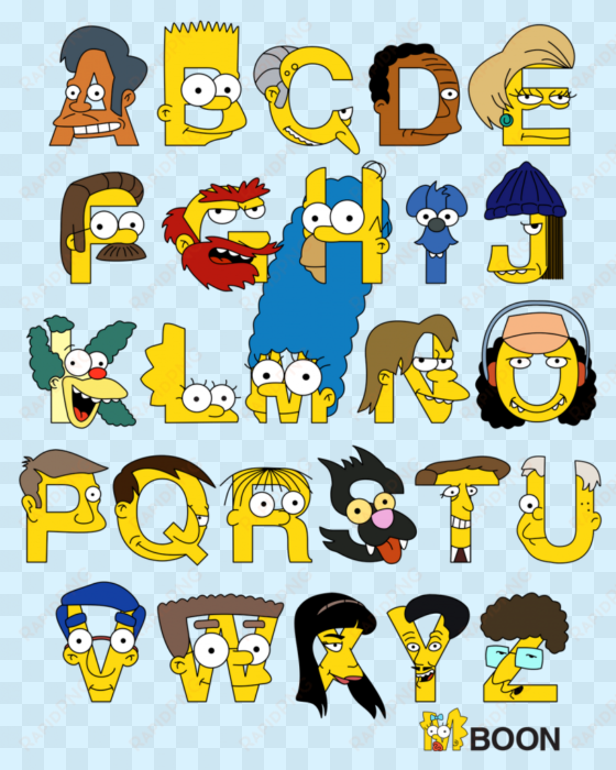abecedario con personajes de simpson - simpsons alphabet
