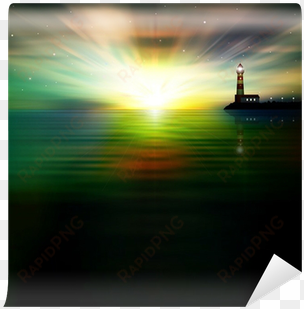 abstract background with silhouette of lighthouse wall - lighthouse