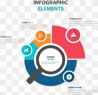 abstract colorful magnifier business infographics elements, - infographic
