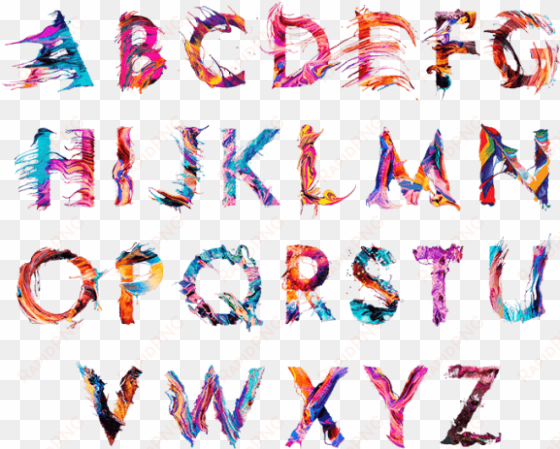 abstract colorful typeface - font alphabet png