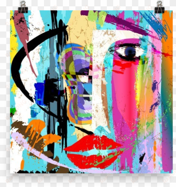 abstract face painting art print art print png artwork - abstract old age painting