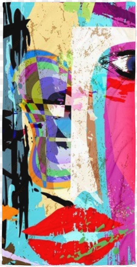 Abstract Face Painting Sublimated Towel Sublimated - Abstract Old Age Painting transparent png image