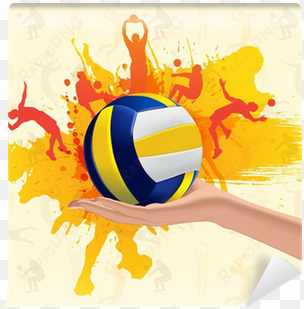 abstract grungy background with volleyball wall mural - volleyball posters