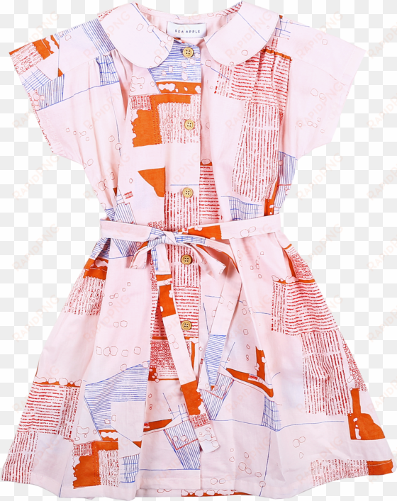 abstract lawn peter pan dress - day dress