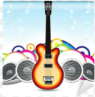 Abstract Musical Background With Guitar Wall Mural - Fondo Con Guitarra Vector transparent png image