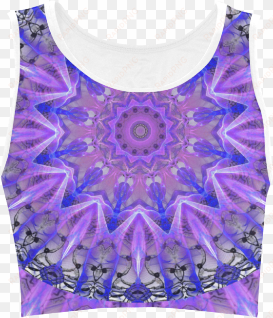 abstract plum ice crystal palace lattice lace women's - crop top