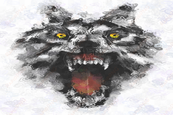 abstract scary wolf graphics art - watercolor painting