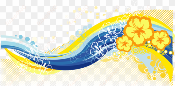 abstract stock vector free download - flower wall mural - yellow & blue