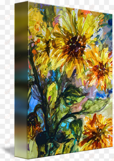 #abstract #sunflowers By Ginette Callaway - Watercolor Painting transparent png image