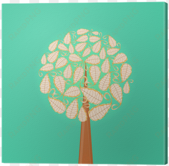 abstract tree with round leaf crown canvas print • - motif