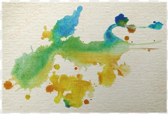 abstract watercolor, ink splashes on brown grainy paper - watercolor painting