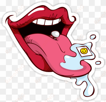 acid, sticker, and cool image - acid on tongue cartoon