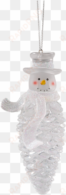 acrylic pinecone snowman with top hat - christmas ornament