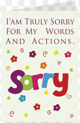 actions sorry cord - sorry greeting card