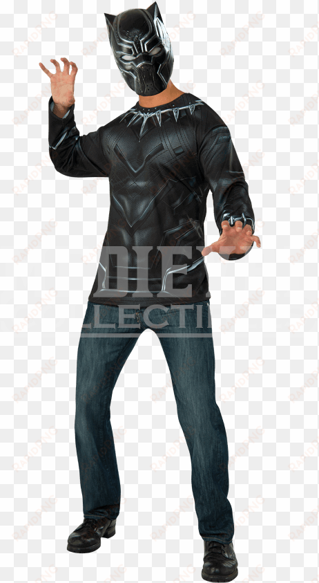 adult black panther costume top and mask set - black panther costume adults