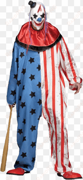 Adult Stars And Stripes Clown Costume Jokers Masquerade - Killer Clown Costume transparent png image