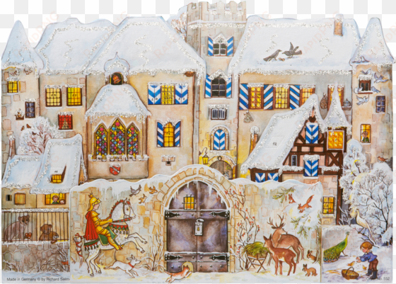 advent calendar "castle with wall" - sellmer 3-d castle advent calendar