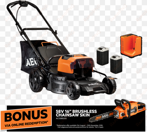 aeg 58v brushless lawn mower kit - lawn mower